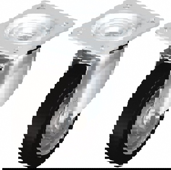 Swivel Top Plate Caster: Solid Rubber, 4