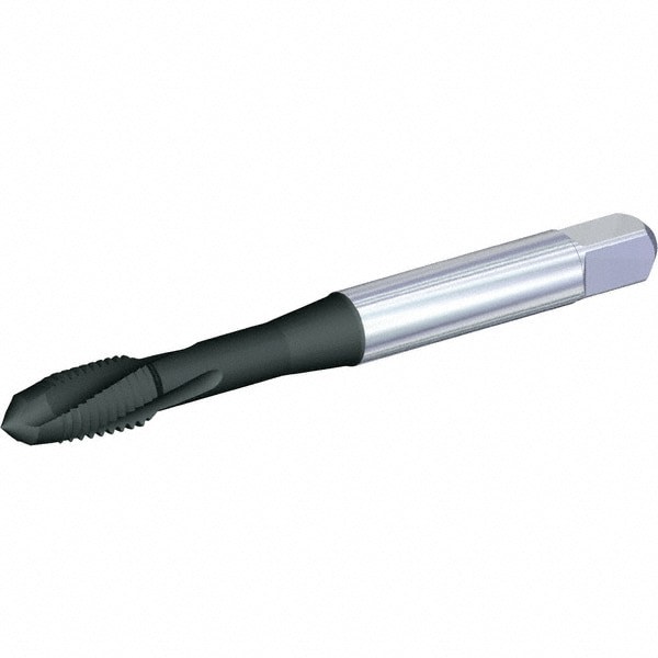 Spiral Flute Tap: 3/8-24 UNF, 3 Flutes, Plug, 3B Class of Fit, Powdered Metal, Nitride Coated