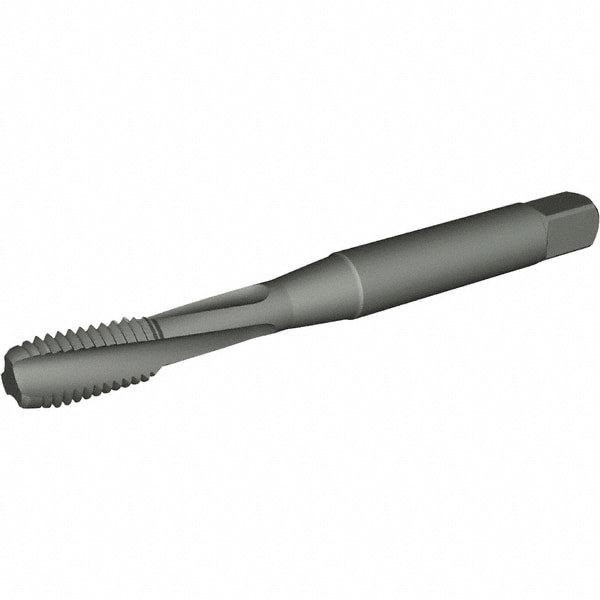 Spiral Flute Tap: #8-32 UNC, 3 Flutes, Semi-Bottoming, Powdered Metal & High Speed Steel, Nitride Coated