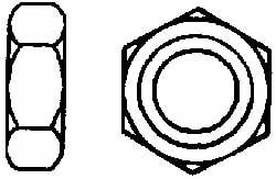 Hex Nut: M27 x 3, Class 8 Steel, Uncoated