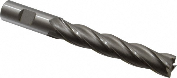 Square End Mill: 3/4'' Dia, 4'' LOC, 3/4'' Shank Dia, 6-1/4'' OAL, 4 Flutes, Cobalt