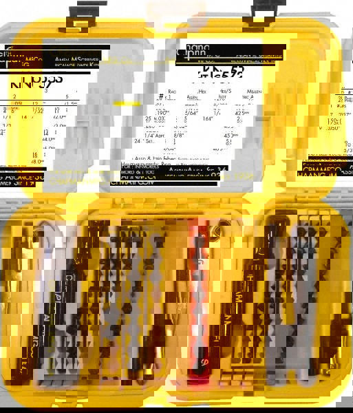 Screwdriver Insert Bit Set: Hex Phillips & Slotted