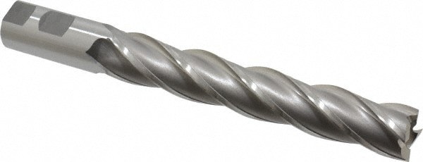 Square End Mill: 1'' Dia, 6'' LOC, 1'' Shank Dia, 8-1/2'' OAL, 4 Flutes, Cobalt