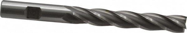 Square End Mill: 1/2'' Dia, 3'' LOC, 1/2'' Shank Dia, 5'' OAL, 4 Flutes, Cobalt