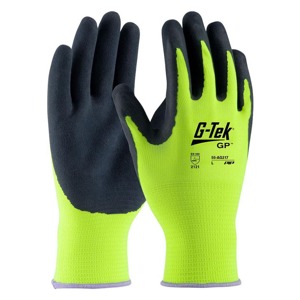 Work Gloves: G-Tek 55-AG317, Size 2X-Large, Latex-Coated Polyester, General Purpose