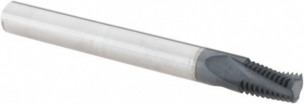 Helical Flute Thread Mill: 1/8-27, Internal/External, 3 Flute, 1/4
