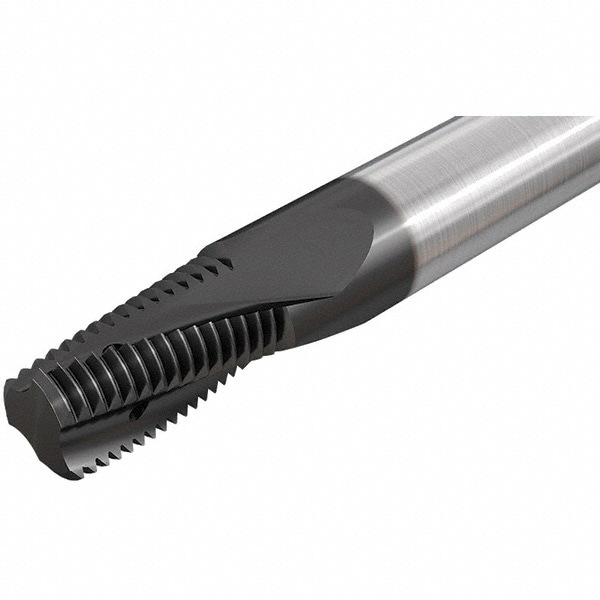 Helical Flute Thread Mill: RC1/4-19, Internal & External, 4 Flute, Solid Carbide