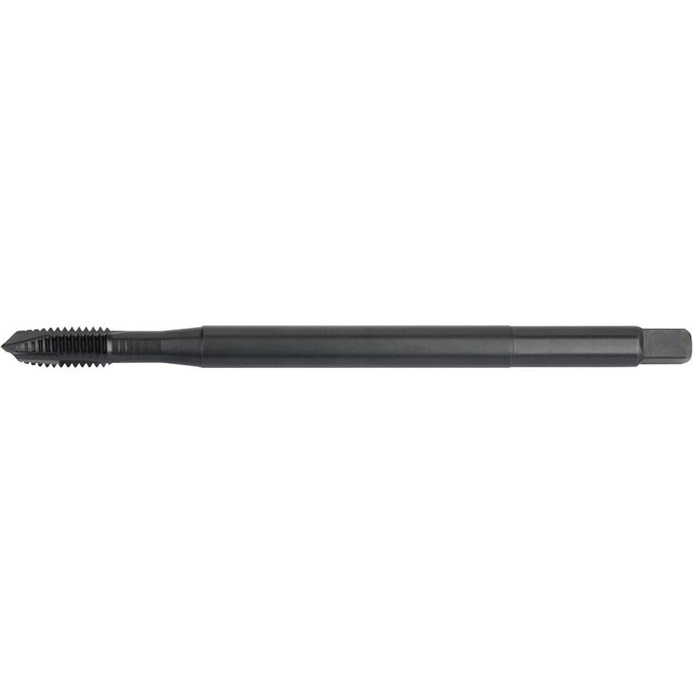 Spiral Point Tap: 3/8-16 UNC, 3 Flutes, Plug Chamfer, H3 Class of Fit, High-Speed Steel-E, Black Oxide Coated