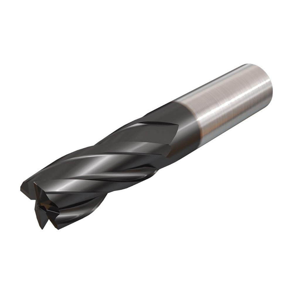 Corner Chamfer End Mill: 3.5 mm Dia, 12 mm LOC, 4 Flutes, 0.1 mm Chamfer Width, Solid Carbide