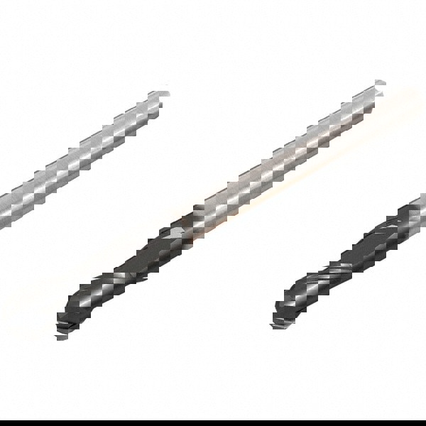 Ball End Mill: 6.00 mm Dia, 8.00 mm LOC, 2 Flute, Solid Carbide