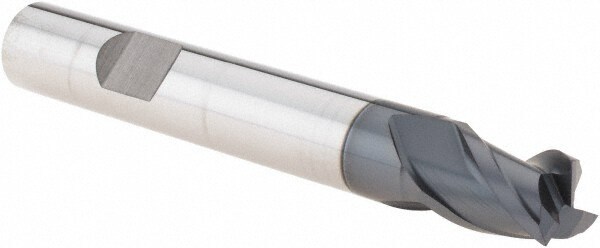 Square End Mill: 0.3819'' Dia, 0.4331'' LOC, 3 Flutes, Solid Carbide