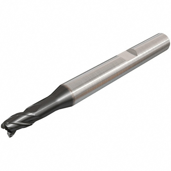 Corner Chamfer End Mill: 7 mm Dia, 8 mm LOC, 3 Flutes, 0.15 mm Chamfer Width, Solid Carbide