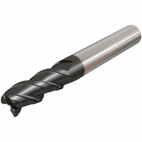 Square End Mill: 0.7087'' Dia, 1.2598'' LOC, 3 Flutes, Solid Carbide