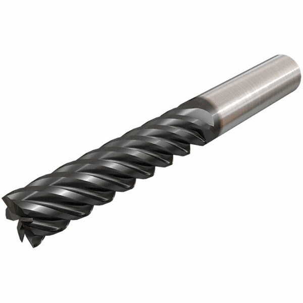 Square End Mill: 0.3937'' Dia, 2.3622'' LOC, 4 Flutes, Solid Carbide