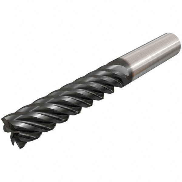 Square End Mill: 0.6299'' Dia, 3.1496'' LOC, 6 Flutes, Solid Carbide