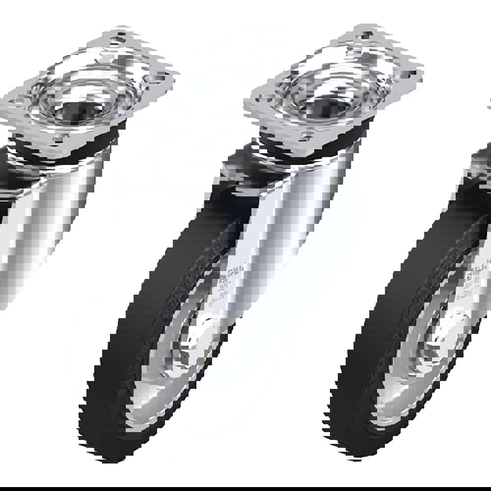 Swivel Top Plate Caster: Solid Rubber, 4