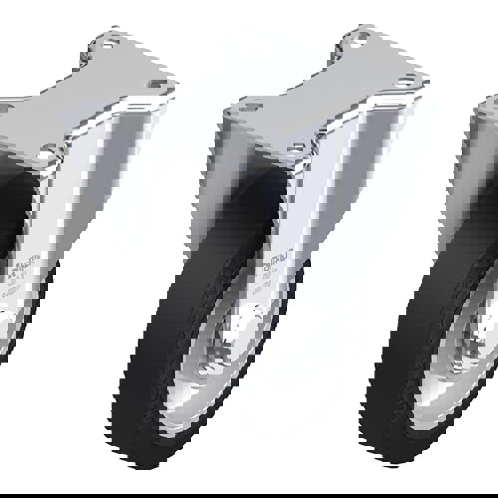 Rigid Top Plate Caster: Solid Rubber, 4