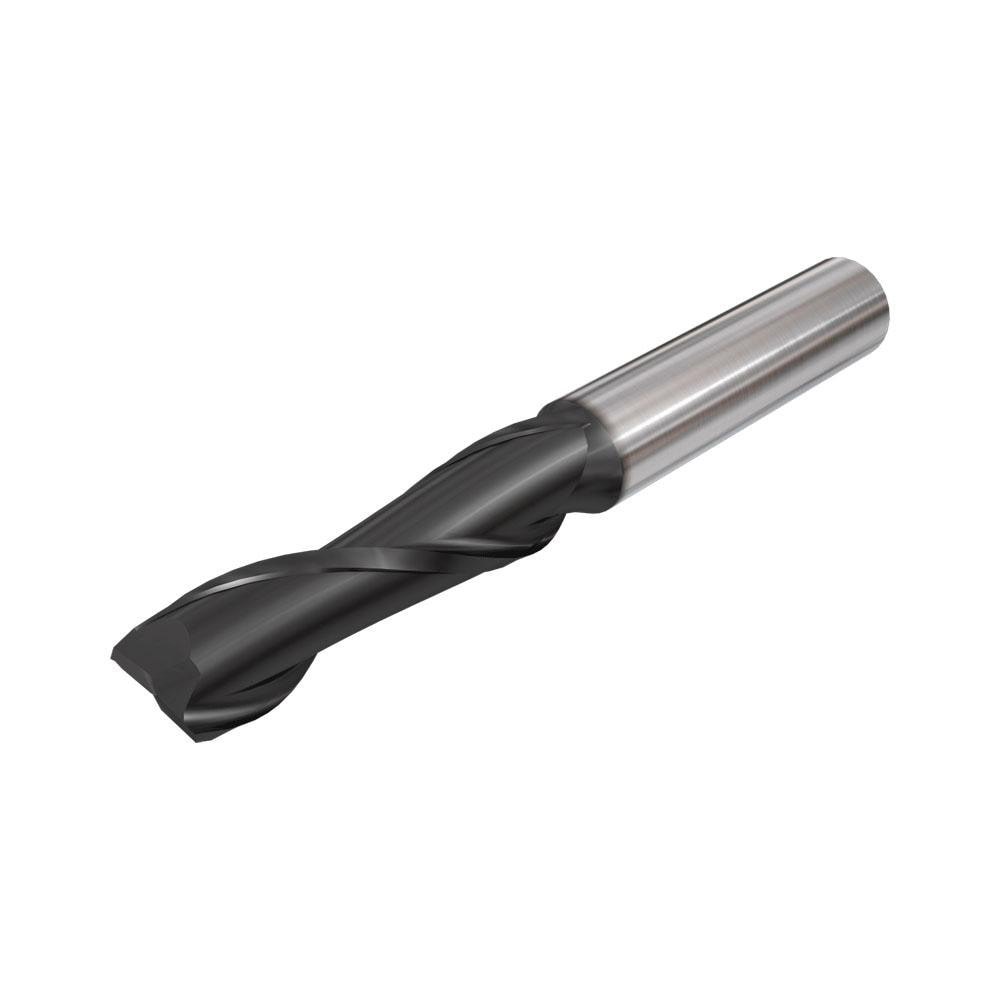 Square End Mill: 5/8'' Dia, 1'' LOC, 5/8'' Shank Dia, 3-1/2'' OAL, 2 Flutes, Solid Carbide