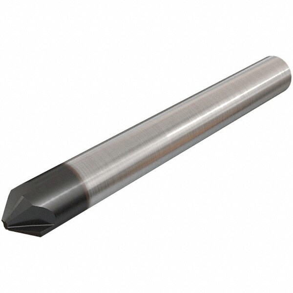 Chamfer Mill: 2 mm Dia, 4 Flutes, Solid Carbide