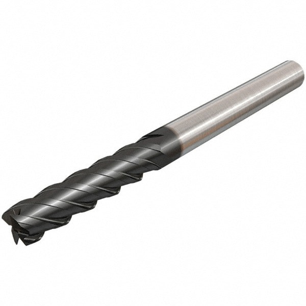Square End Mill: 0.3937'' Dia, 1.5748'' LOC, 4 Flutes, Solid Carbide