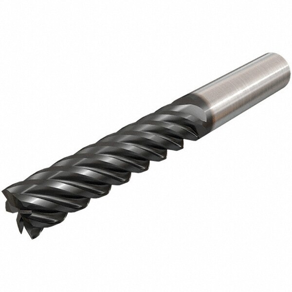 Square End Mill: 0.6299'' Dia, 3.1496'' LOC, 6 Flutes, Solid Carbide