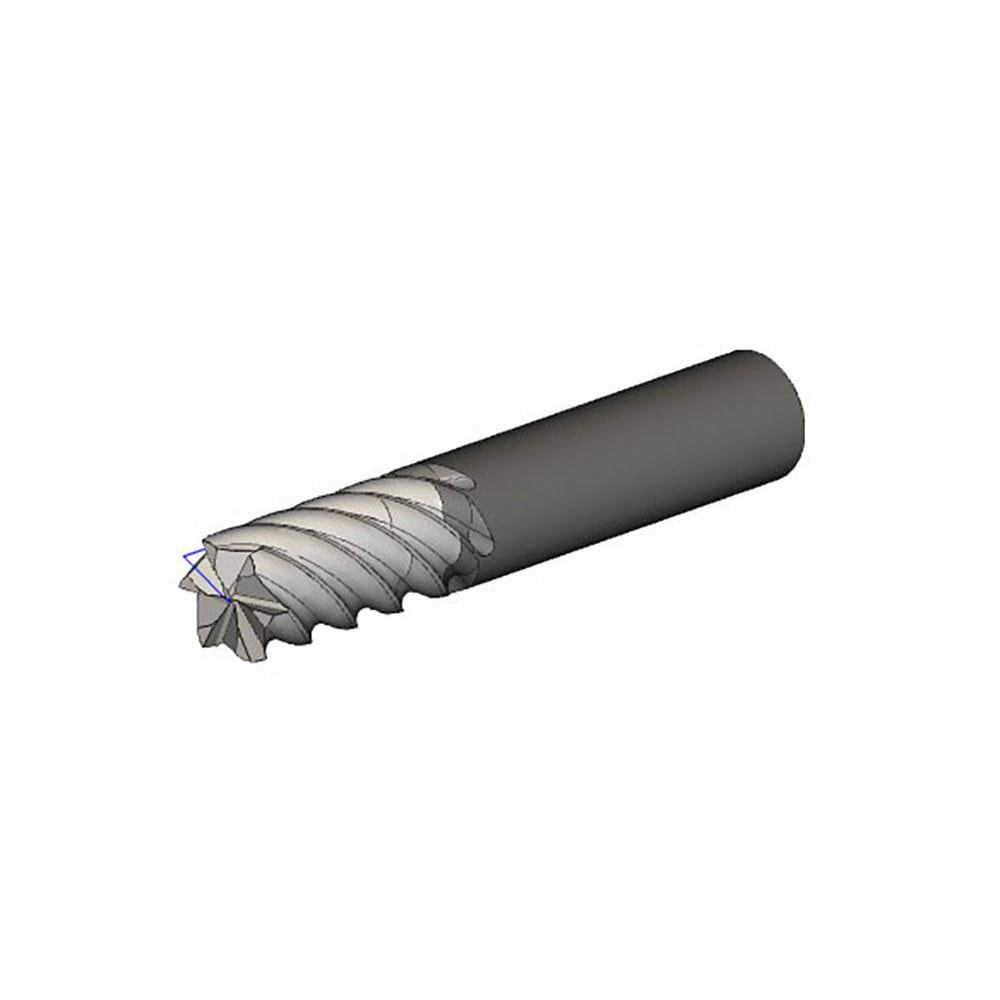 Square End Mill: 0.6299'' Dia, 1.2598'' LOC, 6 Flutes, Solid Carbide