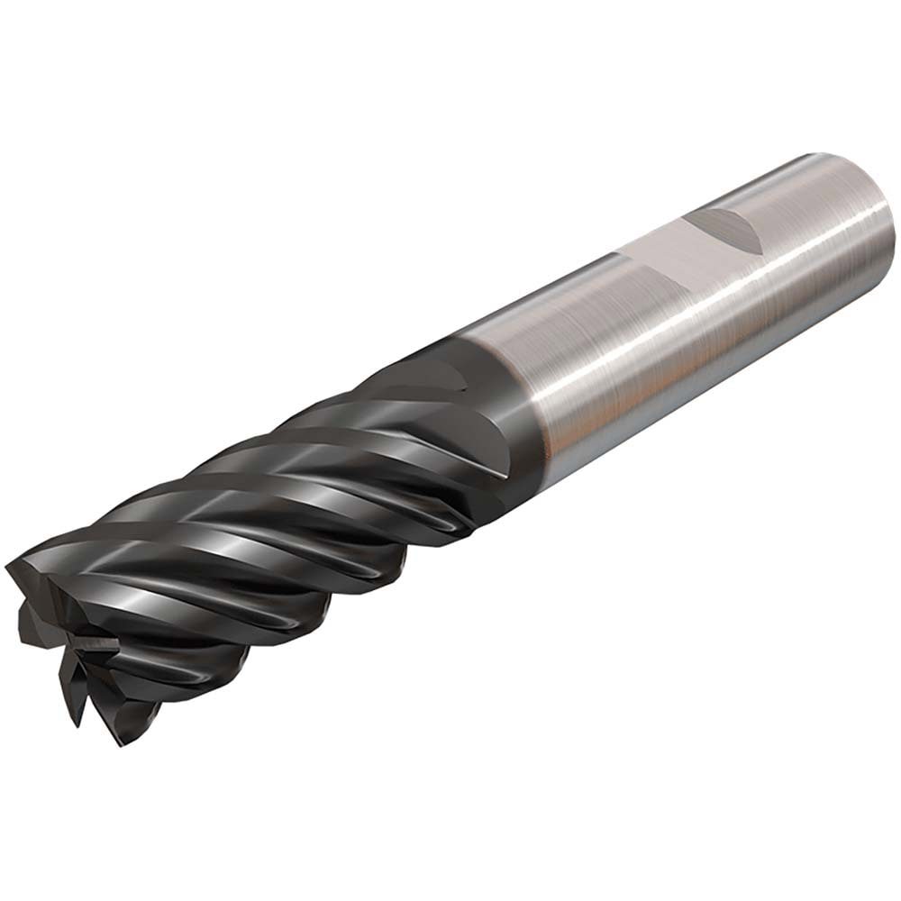 Square End Mill: 6 mm Dia, 6 Flutes, 16 mm LOC, Solid Carbide, 45 &deg; Helix