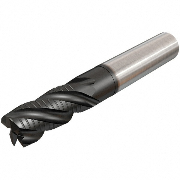 Roughing End Mill: 6.00 mm Dia, 4 Flute, Single End, Solid Carbide, Chipbreaker