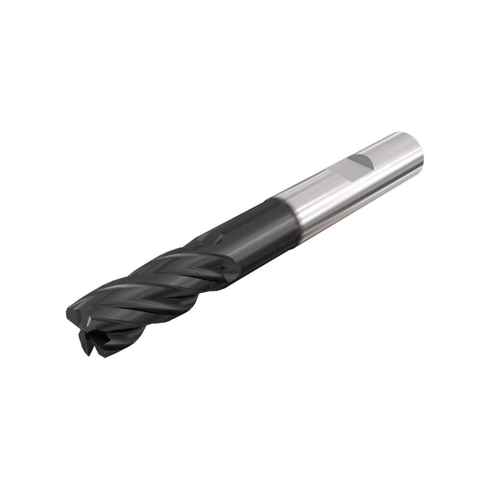 Corner Radius End Mill: 10 mm Dia, 20 mm LOC, 0.5 mm Radius, 4 Flutes, Solid Carbide