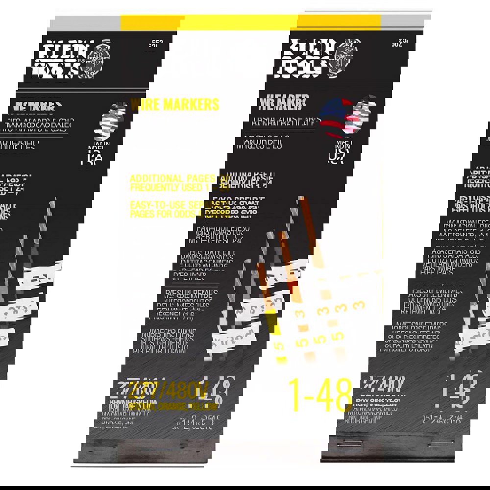 Wire Marker Books & Pens; Book Type: Numeric ; Included Characters: 1-48 ; Marker Attachment Style: Self-Adhesive ; Label Length: 0.25in ; Number Of Labels: 14