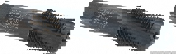 1/8-27 NPT, 15&deg; Helix, 4 Flutes, 2-1/2 - 3-1/2 Chamfer, Oxide Finish, High Speed Steel, Spiral Flute Pipe Tap