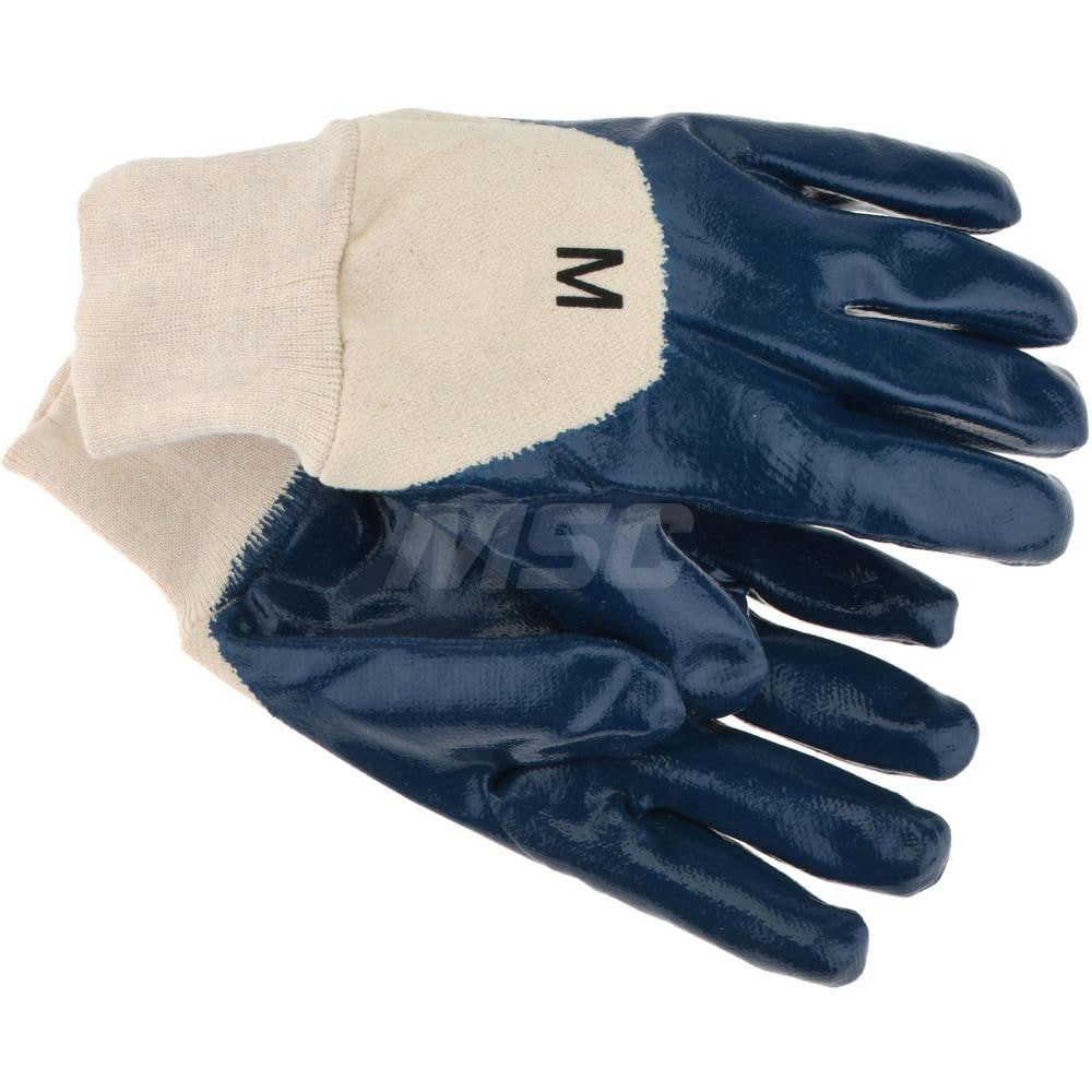 Work Gloves: PRO-SAFE Size Medium, Nitrile-Coated Jersey, General Purpose