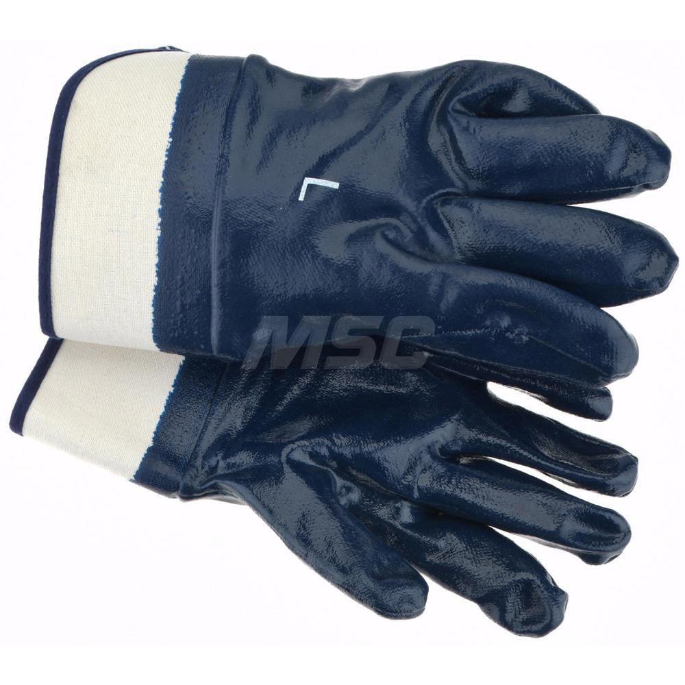 Work Gloves: PRO-SAFE Size Large, Nitrile-Coated Jersey, General Purpose