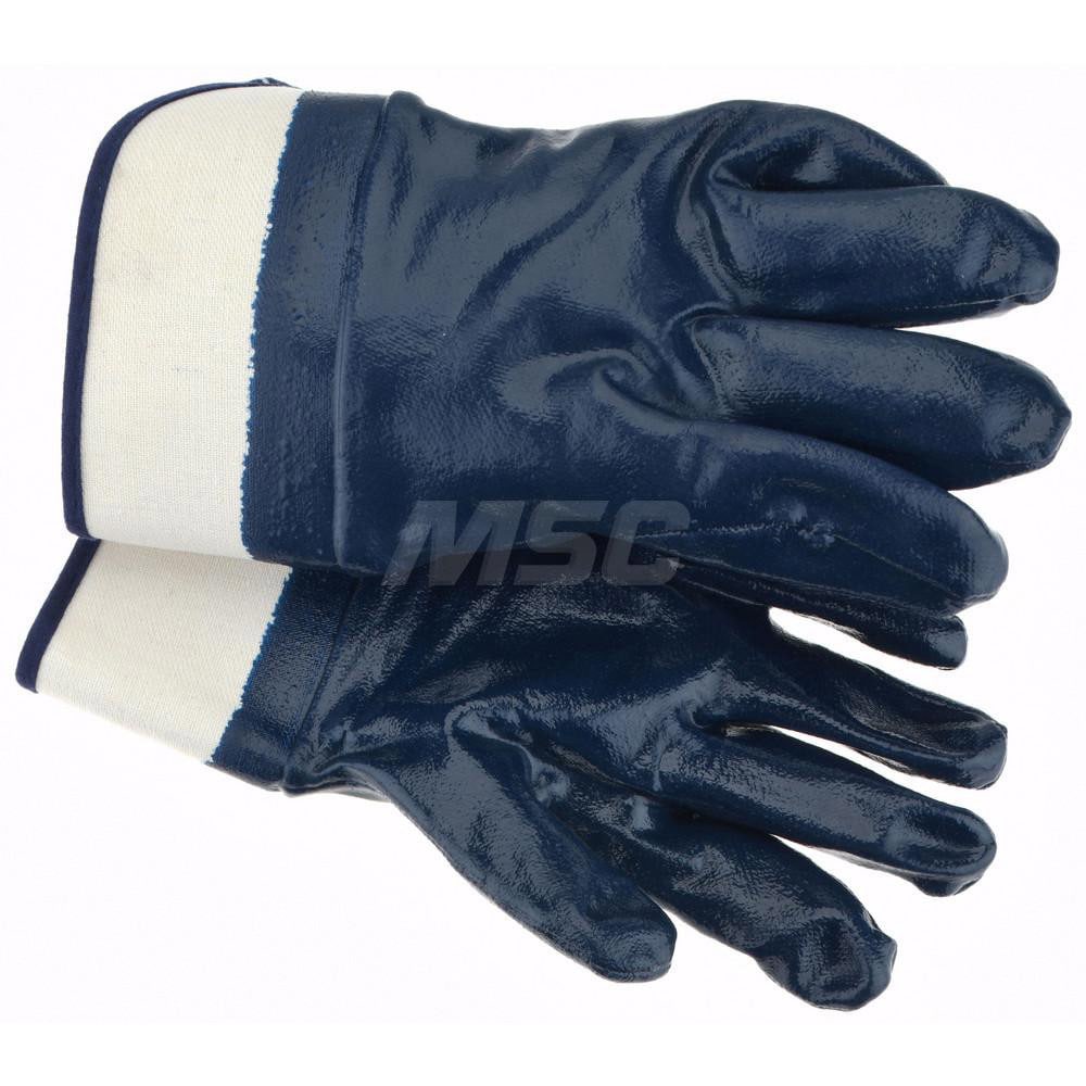 Work Gloves: PRO-SAFE Size Medium, Nitrile-Coated Jersey, General Purpose