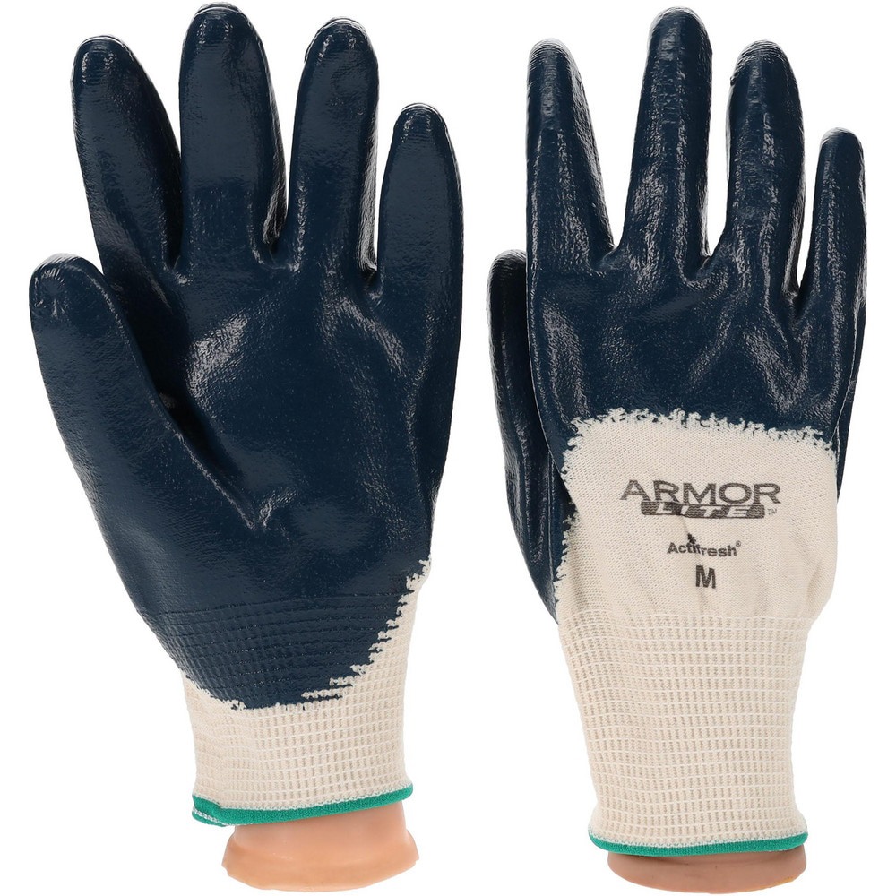 Work Gloves: PRO-SAFE Size Medium, Nitrile-Coated Cotton, General Purpose