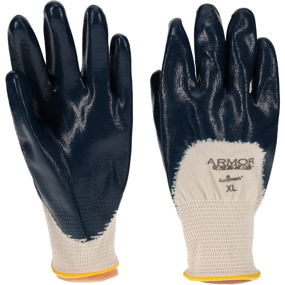 Work Gloves: PRO-SAFE Size X-Large, Nitrile-Coated Cotton, General Purpose