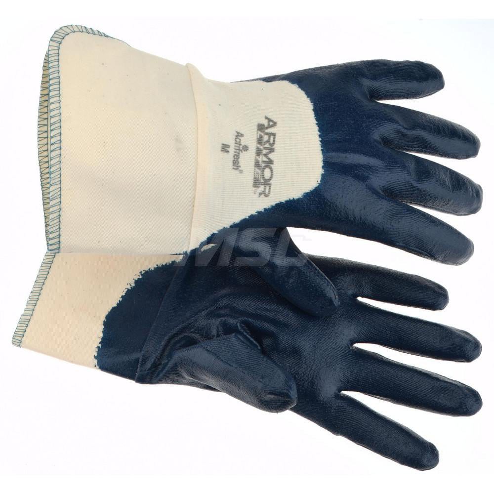 Work Gloves: PRO-SAFE Size Medium, Nitrile-Coated Cotton, General Purpose
