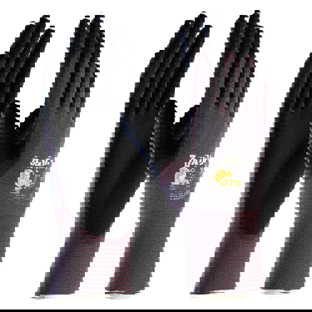 General Purpose Work Gloves: X-Small, Nitrile Coated, Polyethylene Blend