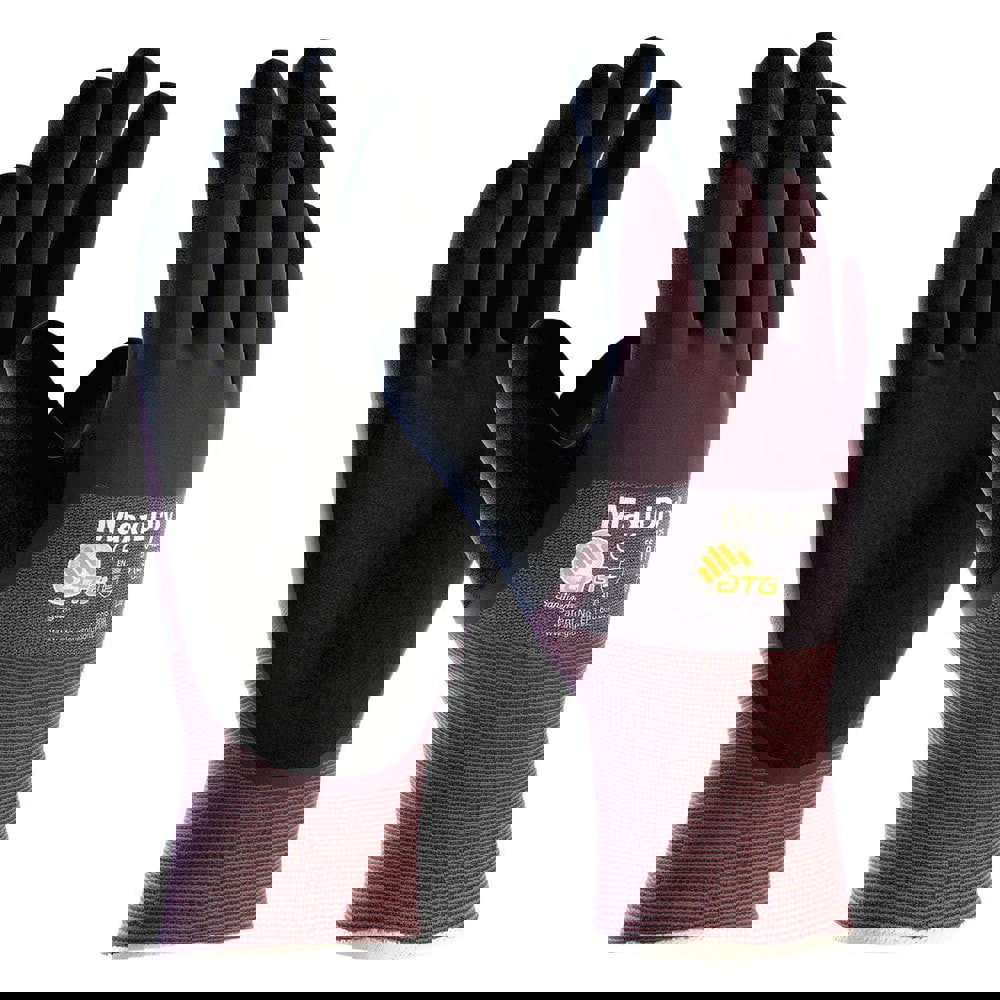 General Purpose Work Gloves: Small, Nitrile Coated, Polyethylene Blend