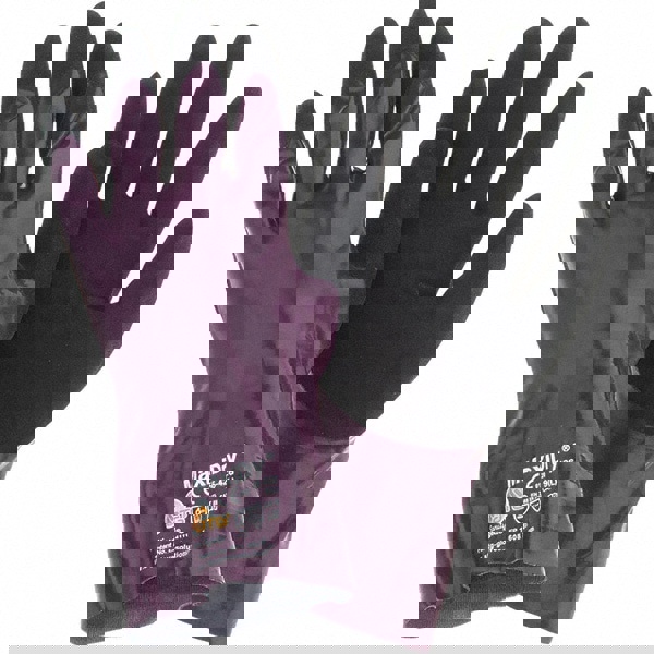 General Purpose Work Gloves: Large, Nitrile Coated, Polyethylene Blend