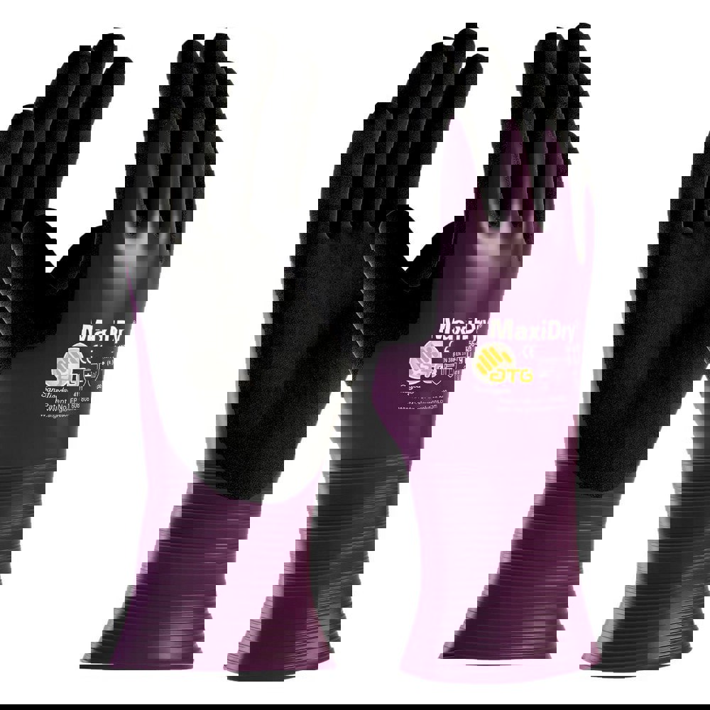 General Purpose Work Gloves: Medium, Nitrile Coated, Polyethylene Blend