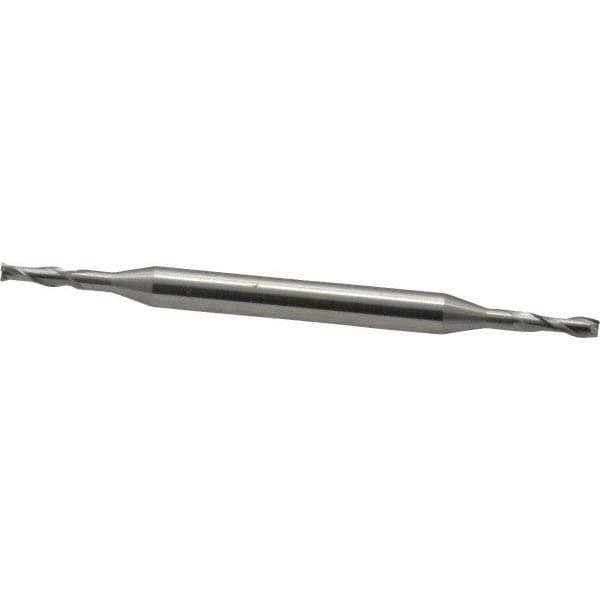 Square End Mill: 3/32'' Dia, 9/32'' LOC, 3/16'' Shank Dia, 2-5/8'' OAL, 2 Flutes, Cobalt