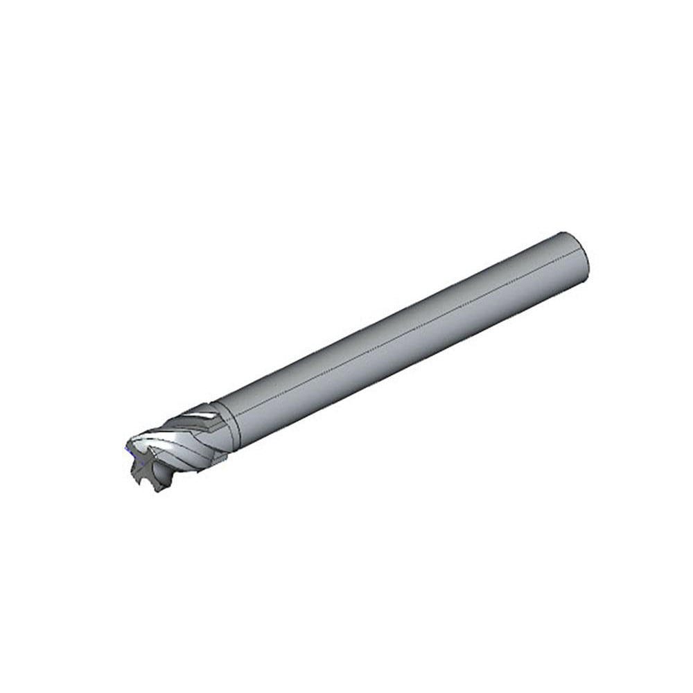 Corner Radius End Mill: 22 mm Dia, 33 mm LOC, 0.5 mm Radius, 4 Flutes, Solid Carbide