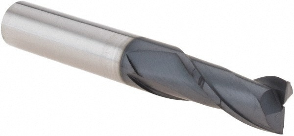 Square End Mill: 0.3937'' Dia, 0.8661'' LOC, 2 Flutes, Solid Carbide
