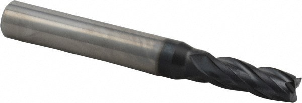 Square End Mill: 0.2559'' Dia, 0.6299'' LOC, 4 Flutes, Solid Carbide