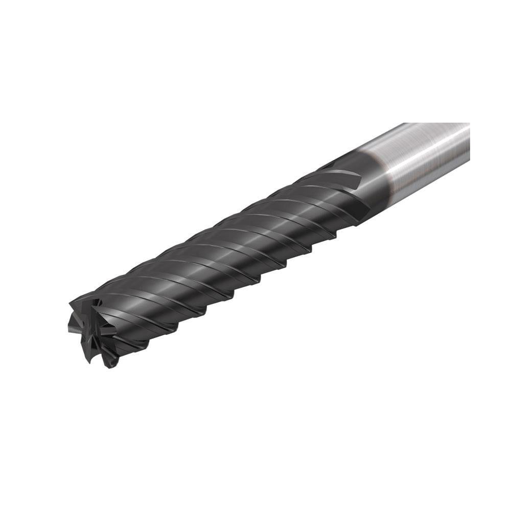 Square End Mill: 0.6299'' Dia, 2.5984'' LOC, 6 Flutes, Solid Carbide