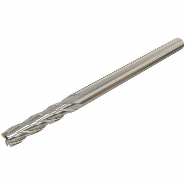 Square End Mill: 0.2362'' Dia, 0.6299'' LOC, 4 Flutes, Solid Carbide