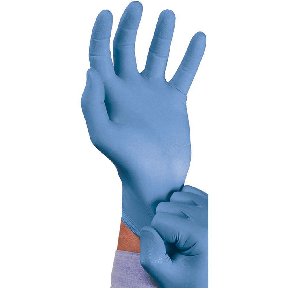 Series TouchNTuff Disposable Gloves: Size Large, 4.3 mil, Uncoated-Coated Nitrile, Industrial Grade, Unpowdered