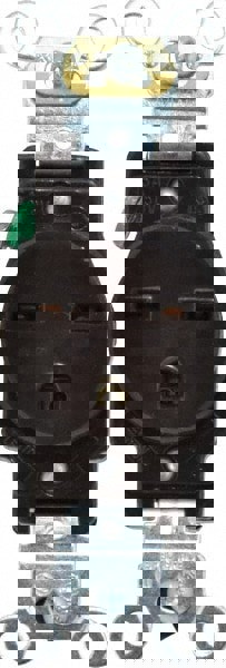 Straight Blade Single Receptacle: NEMA 6-15R, 15 Amps, Self-Grounding