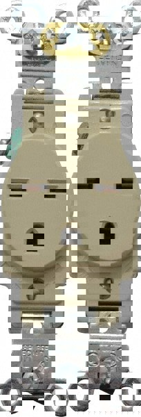 Straight Blade Single Receptacle: NEMA 6-15R, 15 Amps, Self-Grounding